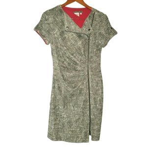 Maggy L Women's Zippered Bodycon Gray Wash Hot Pink Liner Poly Spandex Sz 6 EUC